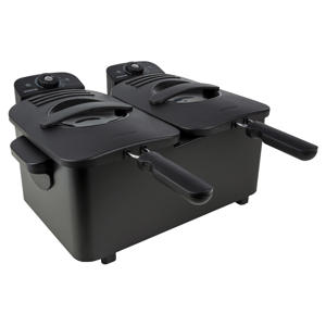  dubbele frituurpan - GF461B - 2 x 2,5 liter - zwart