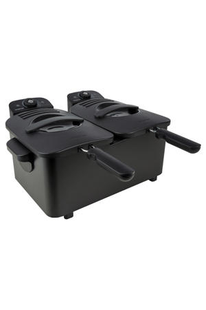  dubbele frituurpan - GF461B - 2 x 2,5 liter - zwart