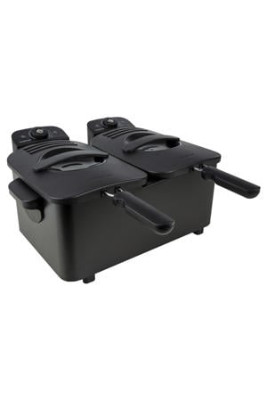 dubbele frituurpan - GF461B - 2 x 2,5 liter - zwart