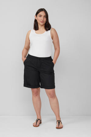 straight regular waist casual short zwart