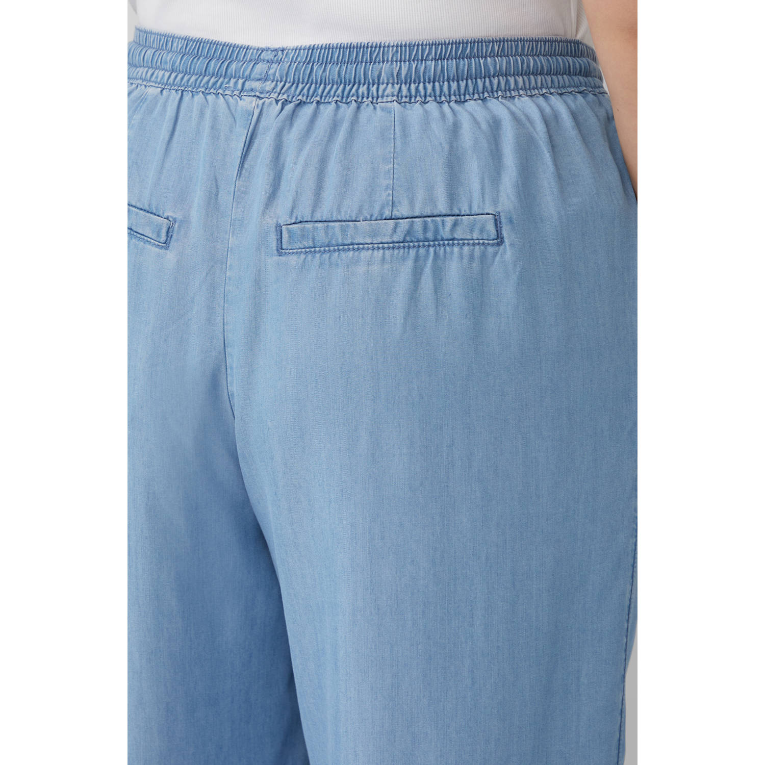 s.Oliver Curve straight regular waist cropped broek blauw