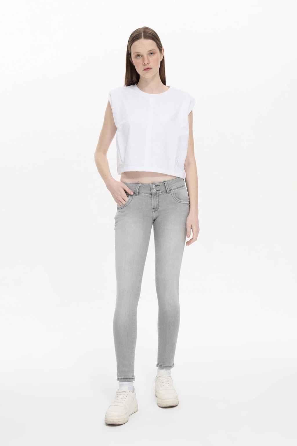 Grey denim dames LTB van denim met rits- en knoopsluiting en effen