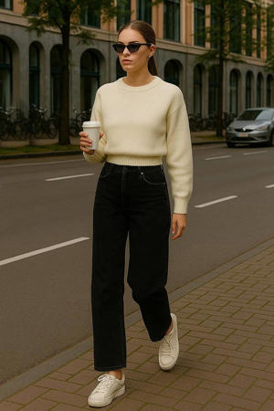 high waist wide leg jeans
