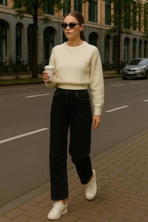 high waist wide leg jeans