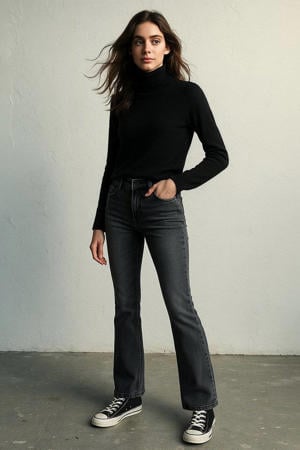 high waist flared jeans