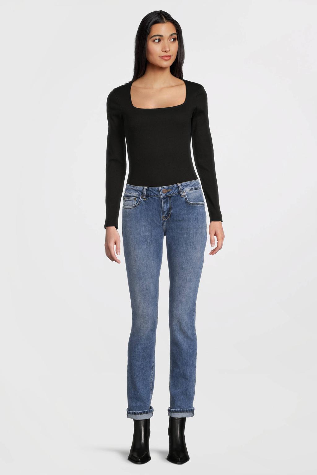 Medium blue denim dames LTB slim fit jeans van denim met regular waist en effen