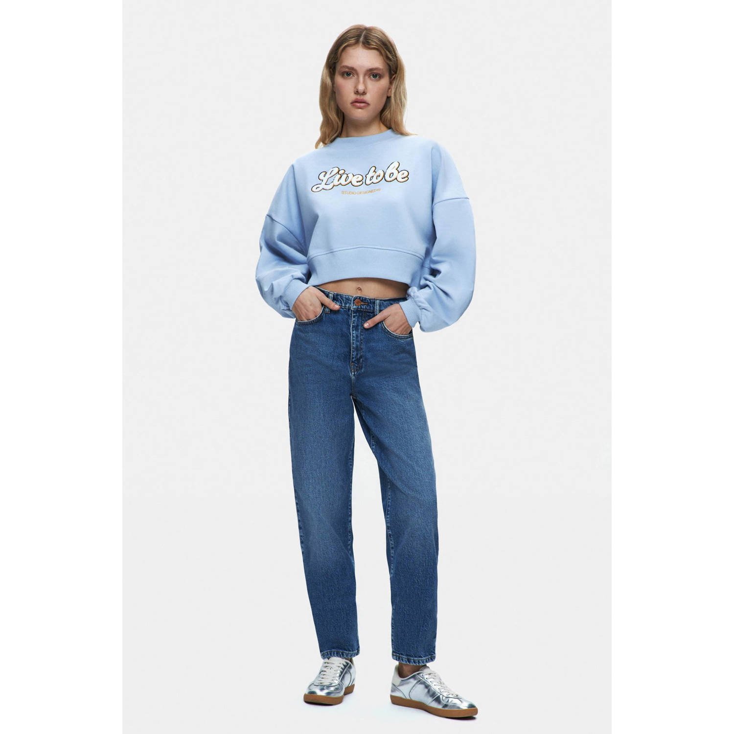 LTB high waist straight leg jeans medium blue denim