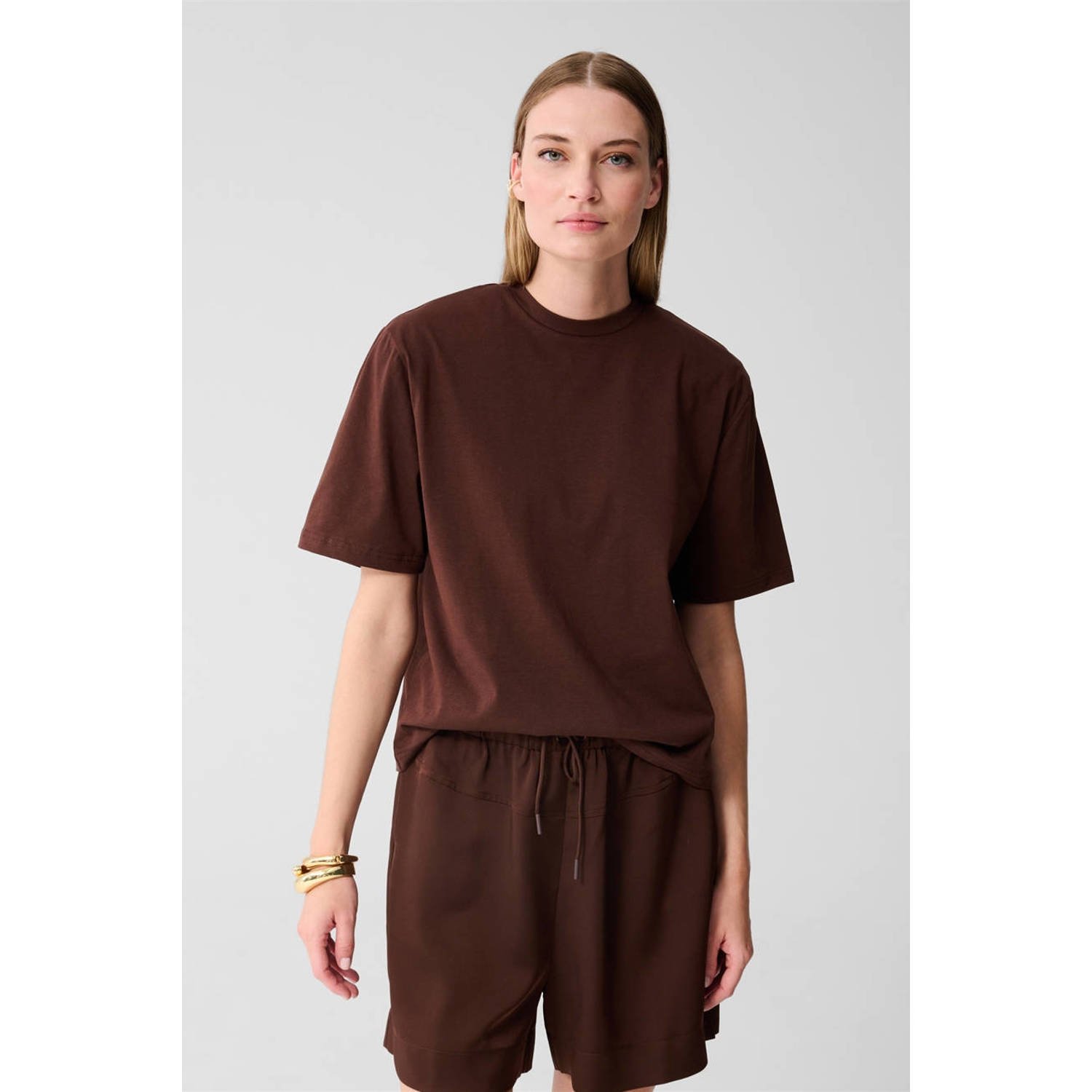 Shoeby T-shirt donkerbruin