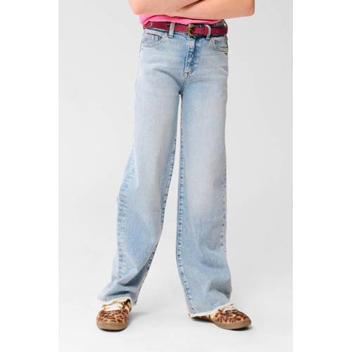 Shoeby high waist wide leg jeans light blue denim afbeelding