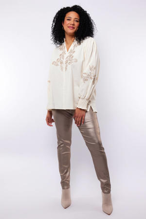 aansluitend regular waist broek brons