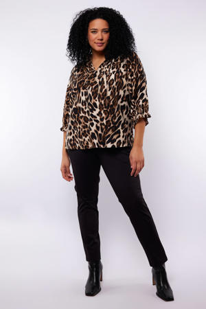 aansluitend regular waist broek zwart