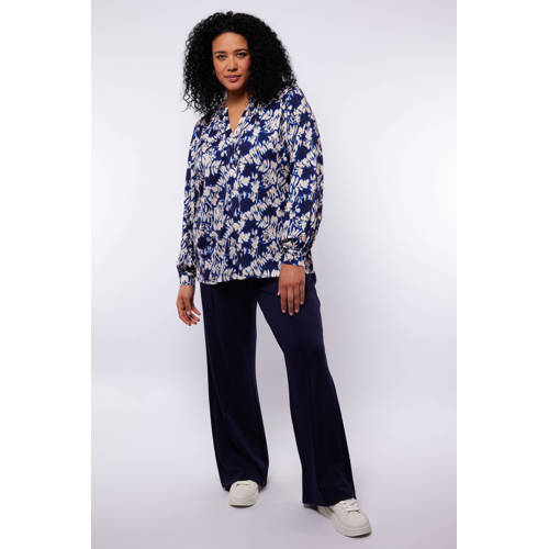Exxcellent flared regular waist broek donkerblauw afbeelding
