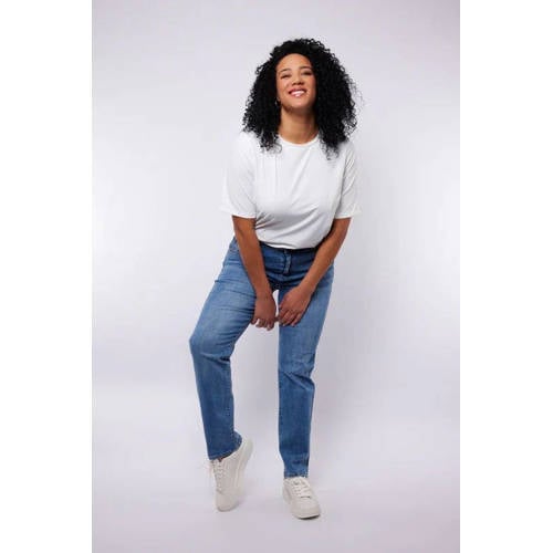 Exxcellent straight leg jeans medium blue denim afbeelding