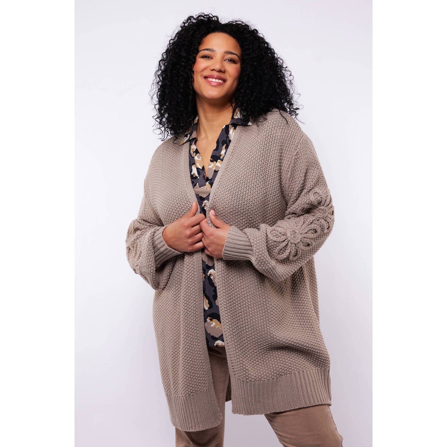 Exxcellent gebreid vest lichtroze