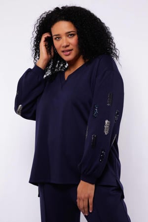 sweater blauw met pailletten
