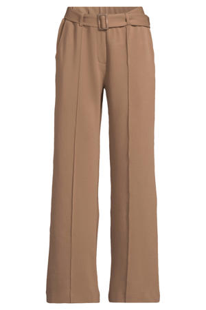 straight regular waist casual broek taupe
