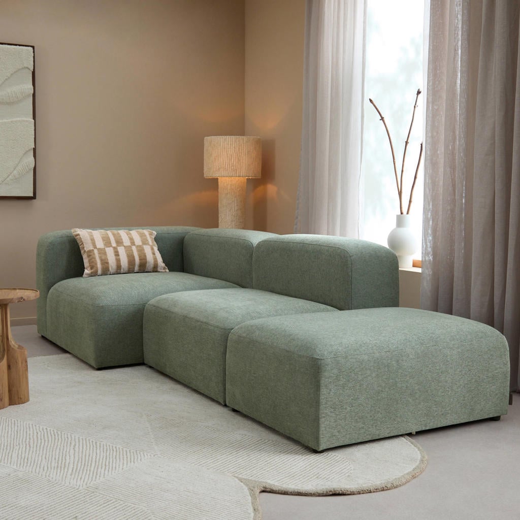 Studio LIVIT hoekbank links Ylva - groen/blauw