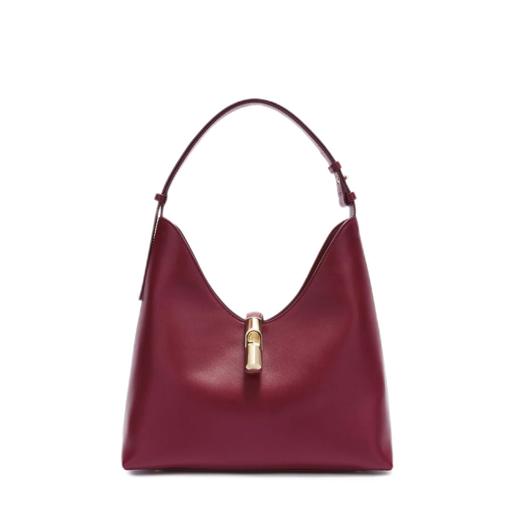 Furla leren schoudertas Goccia M donkerrood