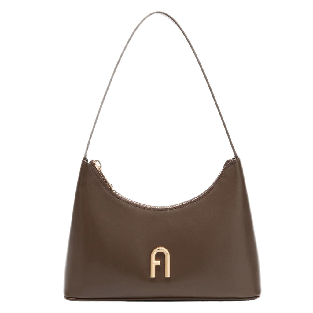 Furla leren schoudertas Diamante Mini donkerbruin