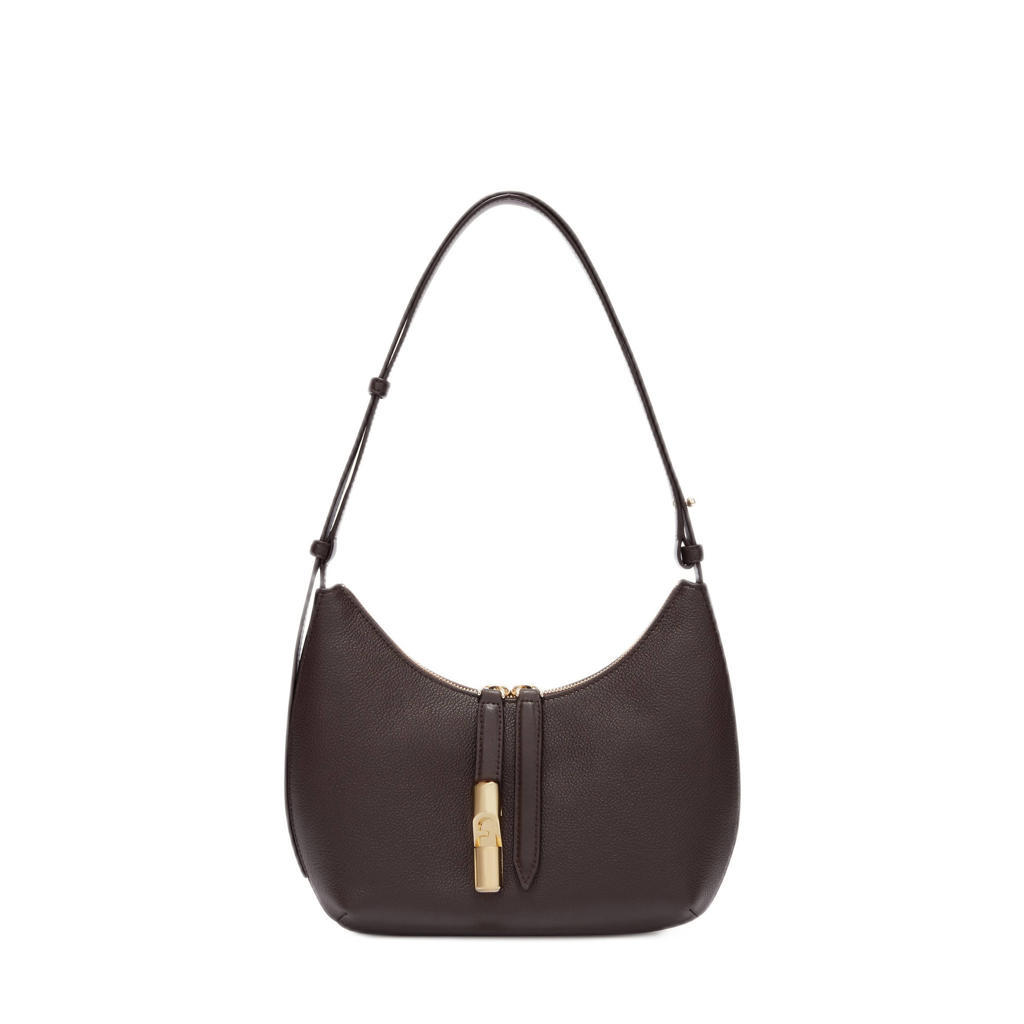 Furla leren schoudertas Goccia S donkerbruin