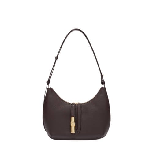Furla leren schoudertas Goccia S donkerbruin afbeelding