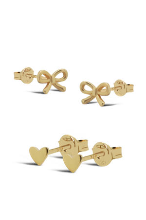 gold plated oorbellen Elva (set van 2)