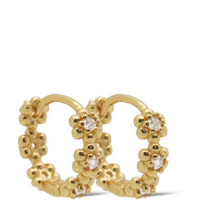 gold plated oorbellen Daphnee Flower