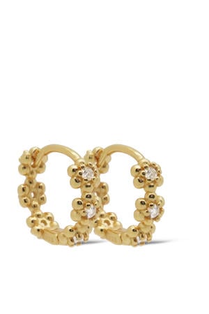 gold plated oorbellen Daphnee Flower