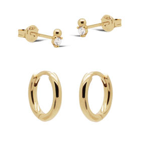 gold plated oorbellen Amie (set van 2)