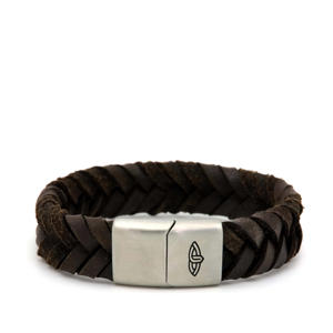 leren armband Ceasar donkerbruin