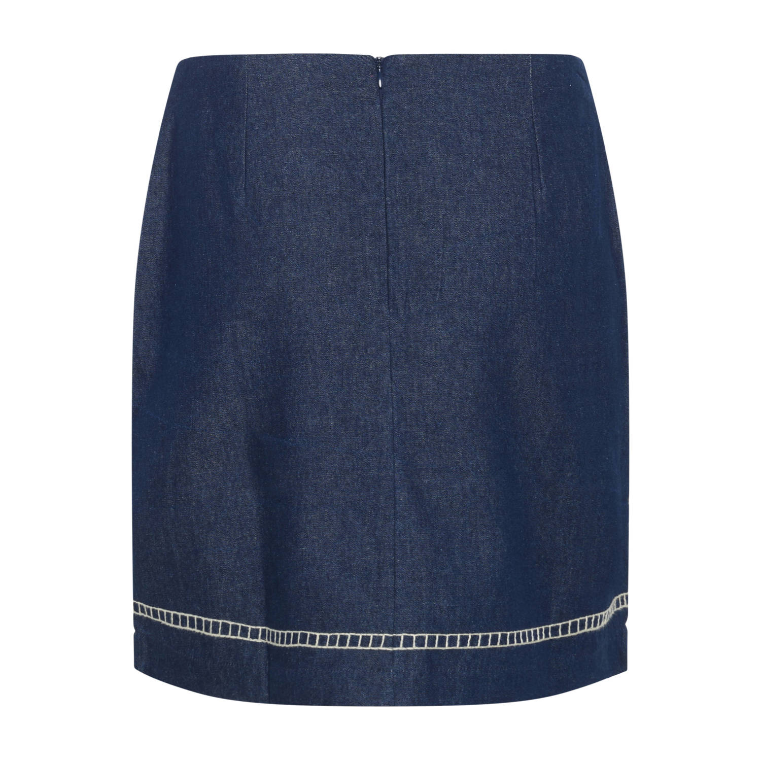 Cream denim spijkerrok dark blue denim