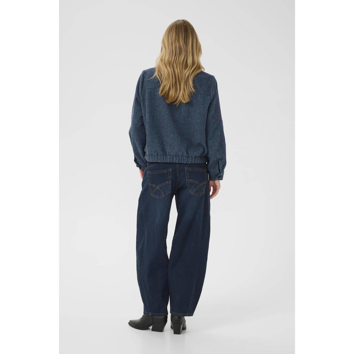 Cream jasje donkerblauw