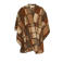 Cream CRBlye Teddy Cape geruite poncho bruin/ecru