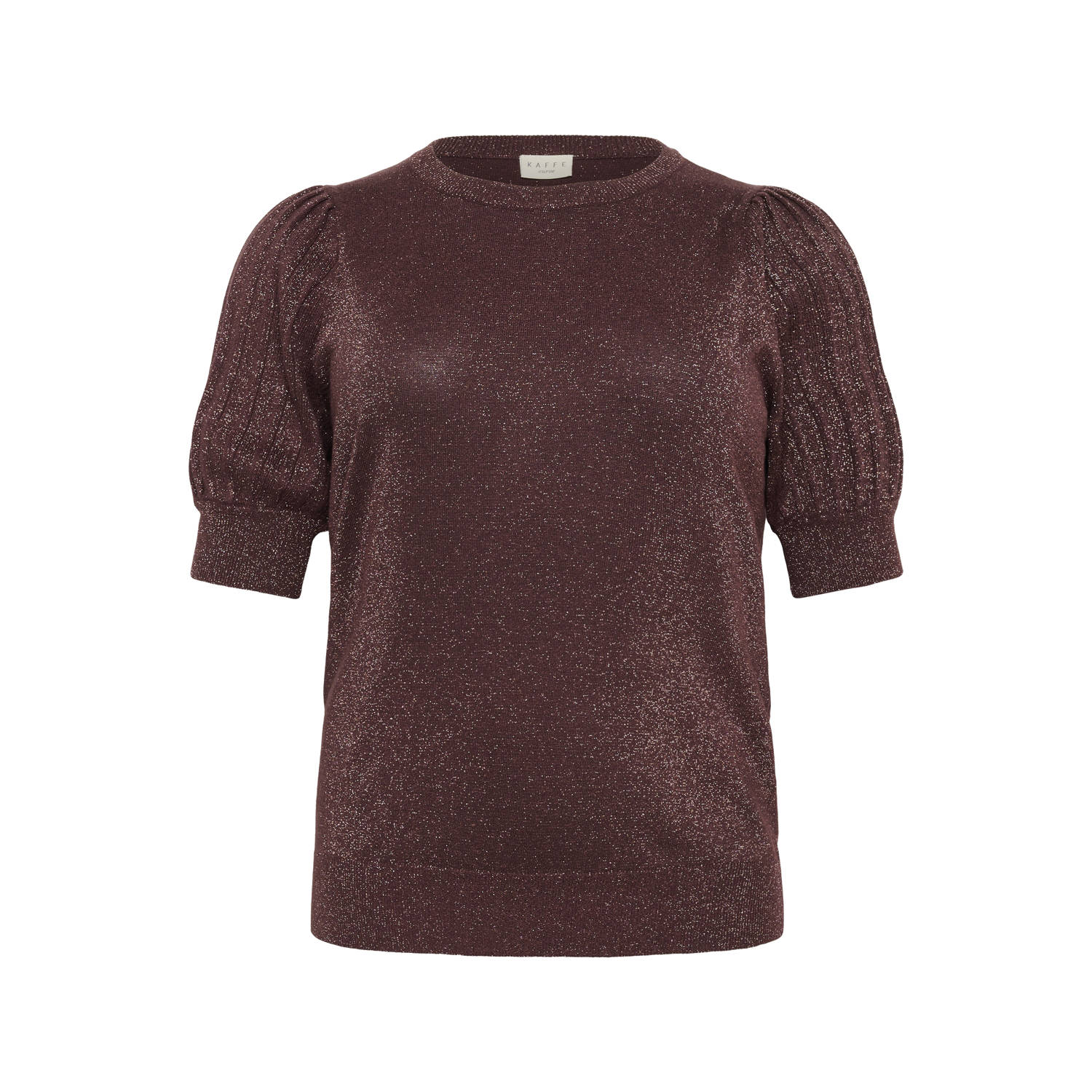 Kaffe Curve top roodbruin met lurex