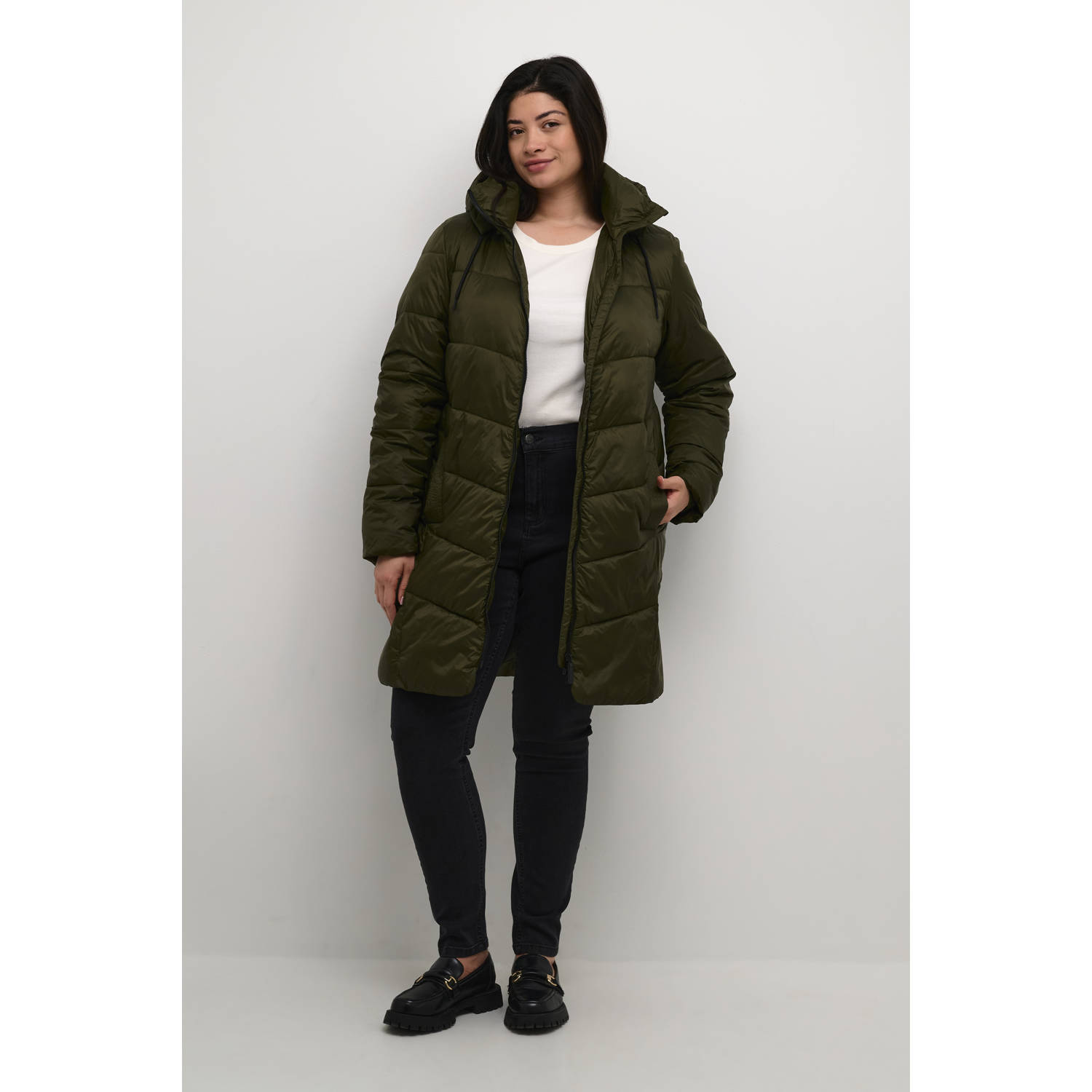 Kaffe Curve winterjas kaki