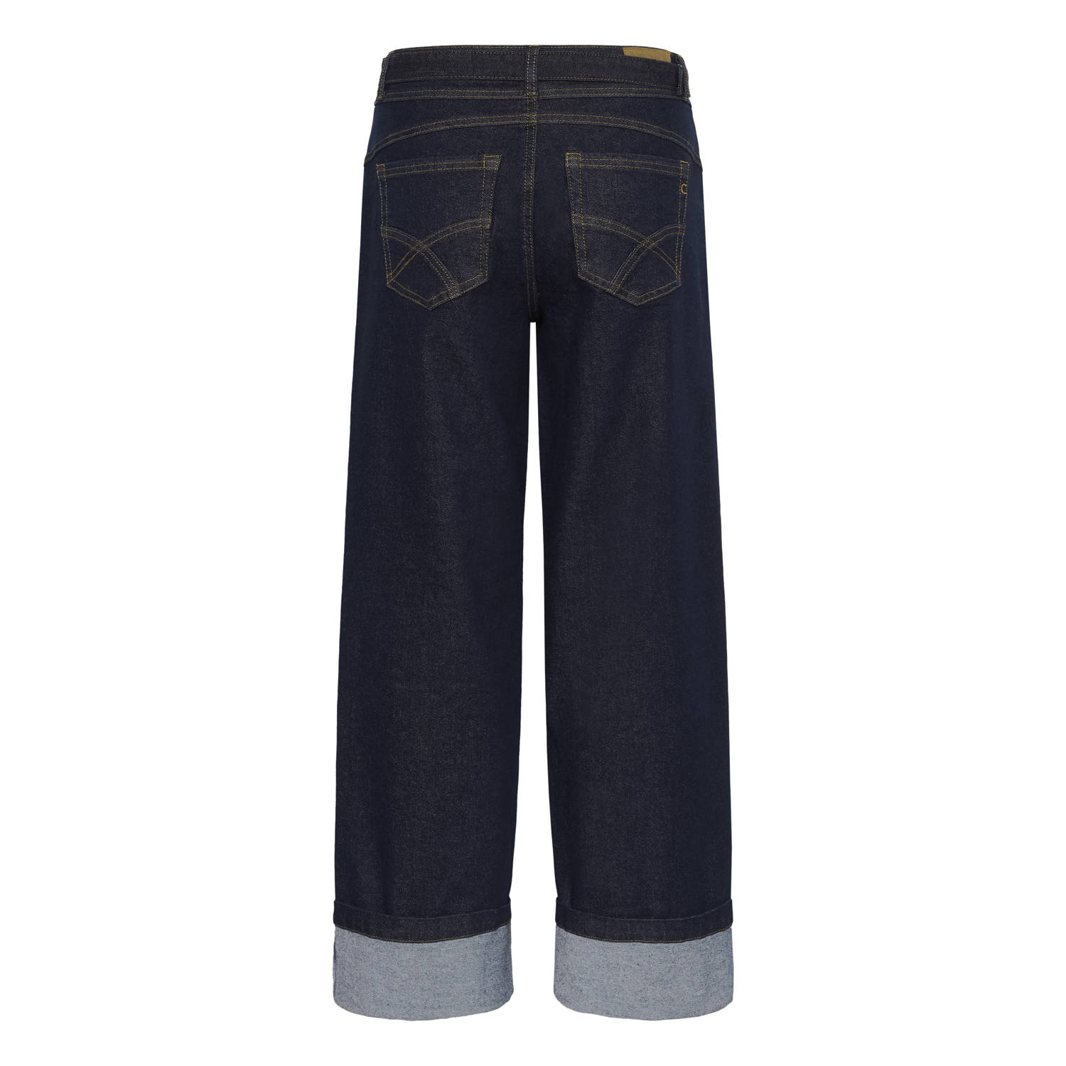 Cream high waist wide leg jeans dark blue denim