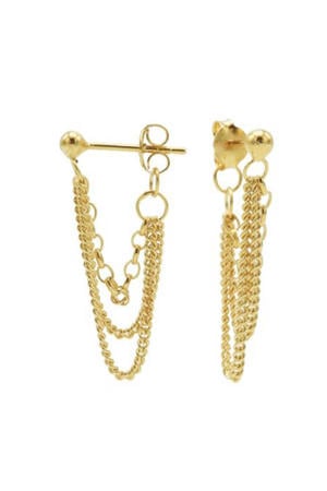 gold plated oorbellen Multi Chain
