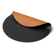 thumbnail: Cookinglife Placemats - Dubbelzijdig - Vegan leer - Cognac / Zwart ø 38 cm - 6 Stuks