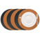Cookinglife Placemats - Dubbelzijdig - Vegan leer - Cognac / Zwart ø 38 cm - 6 Stuks