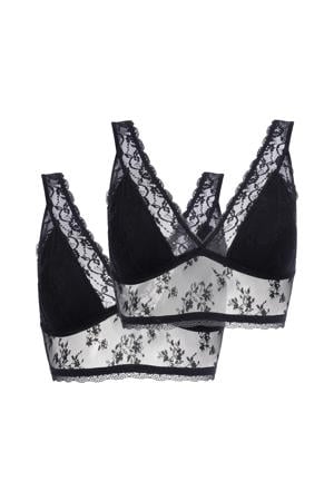 voorgevormde bralette New Lana (set van 2) zwart