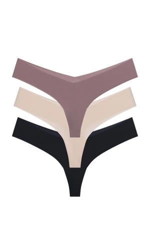 seamless string Airlite (set van 3) bruin/beige/zwart