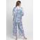 Dorina Curve satijnlook pyjamatop Bella blauw/roze/wit