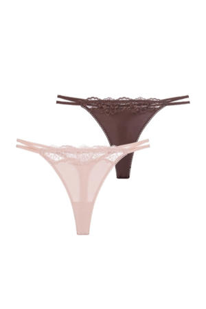 string Origins (set van 2) bruin/roze
