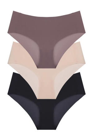 seamless slip Airlite (set van 3) bruin/beige/zwart