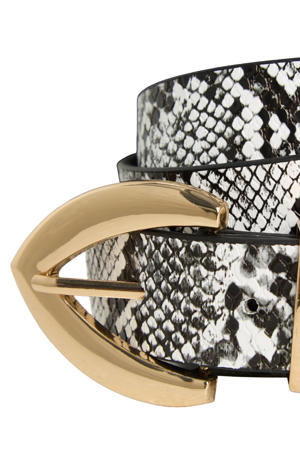 riem met slangenprint JXSANTAANA beige
