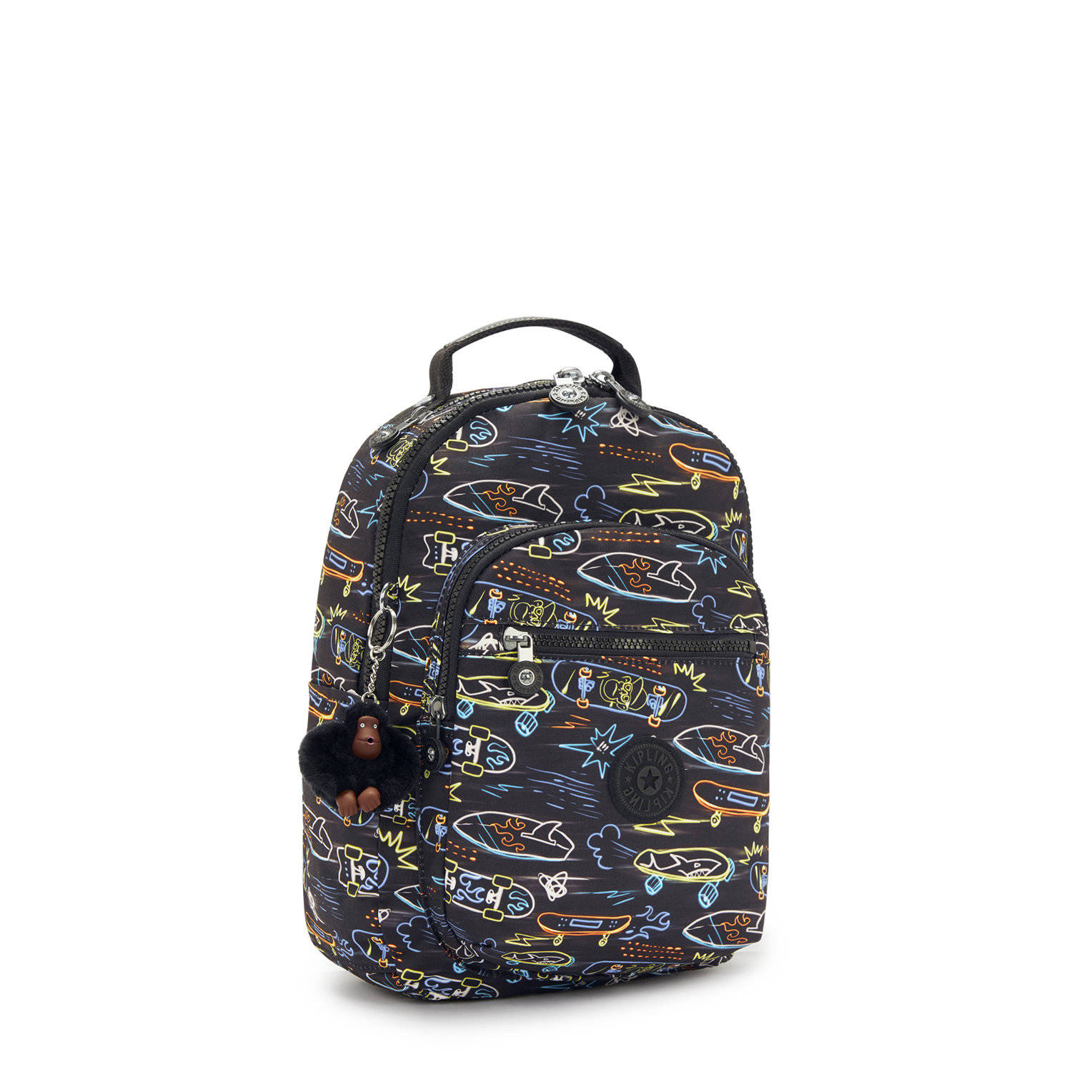 Kipling rugzak Seoul S zwart multi