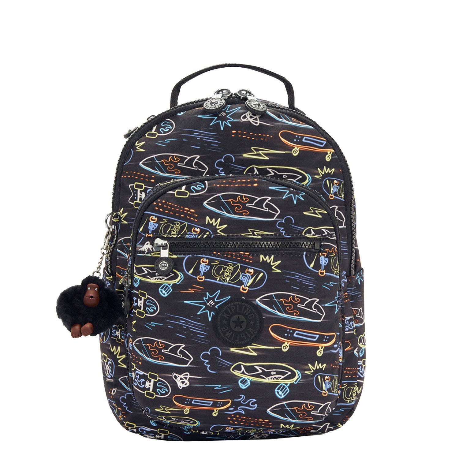 Kipling rugzak Seoul S zwart multi