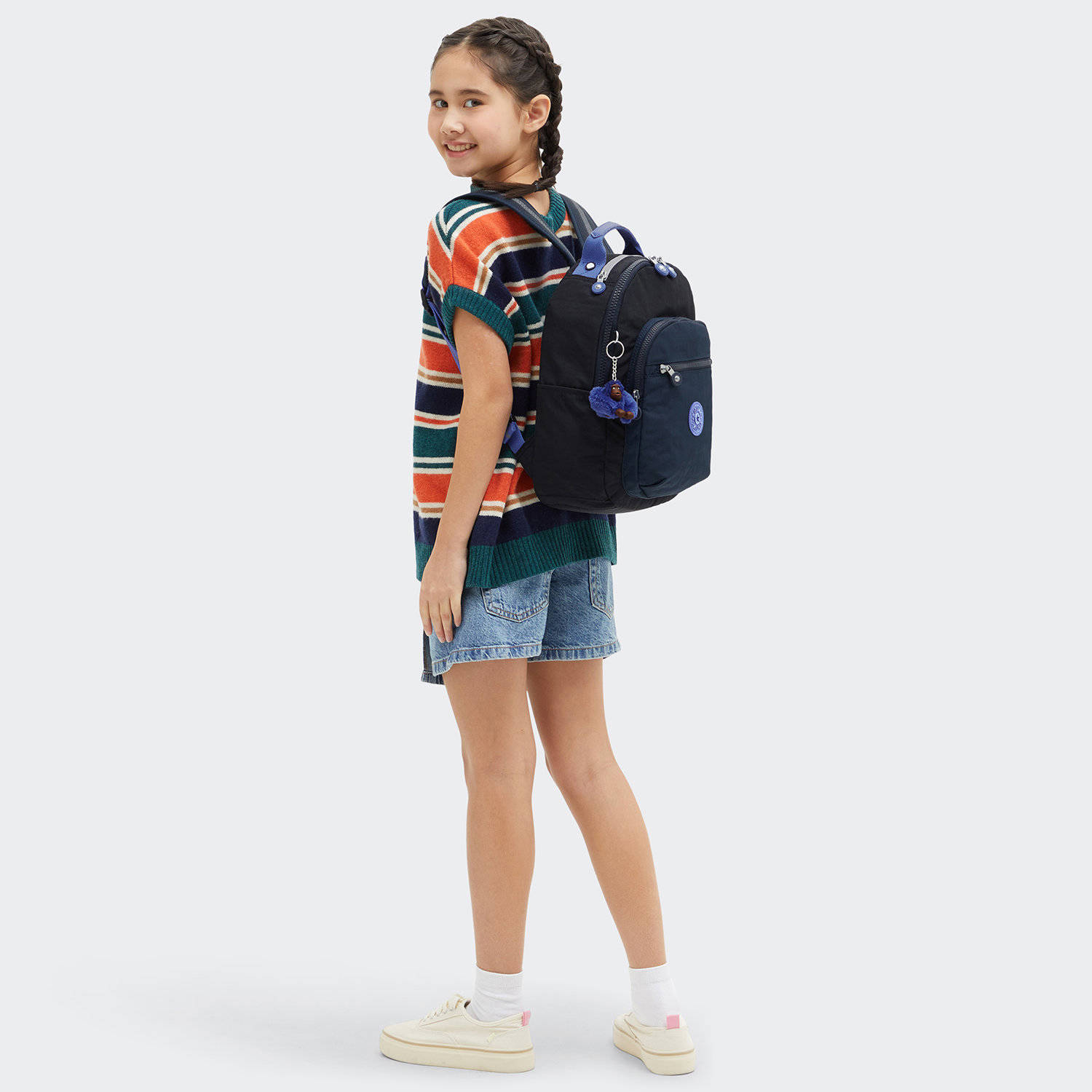 Kipling rugzak Seoul S zwart donkerblauw