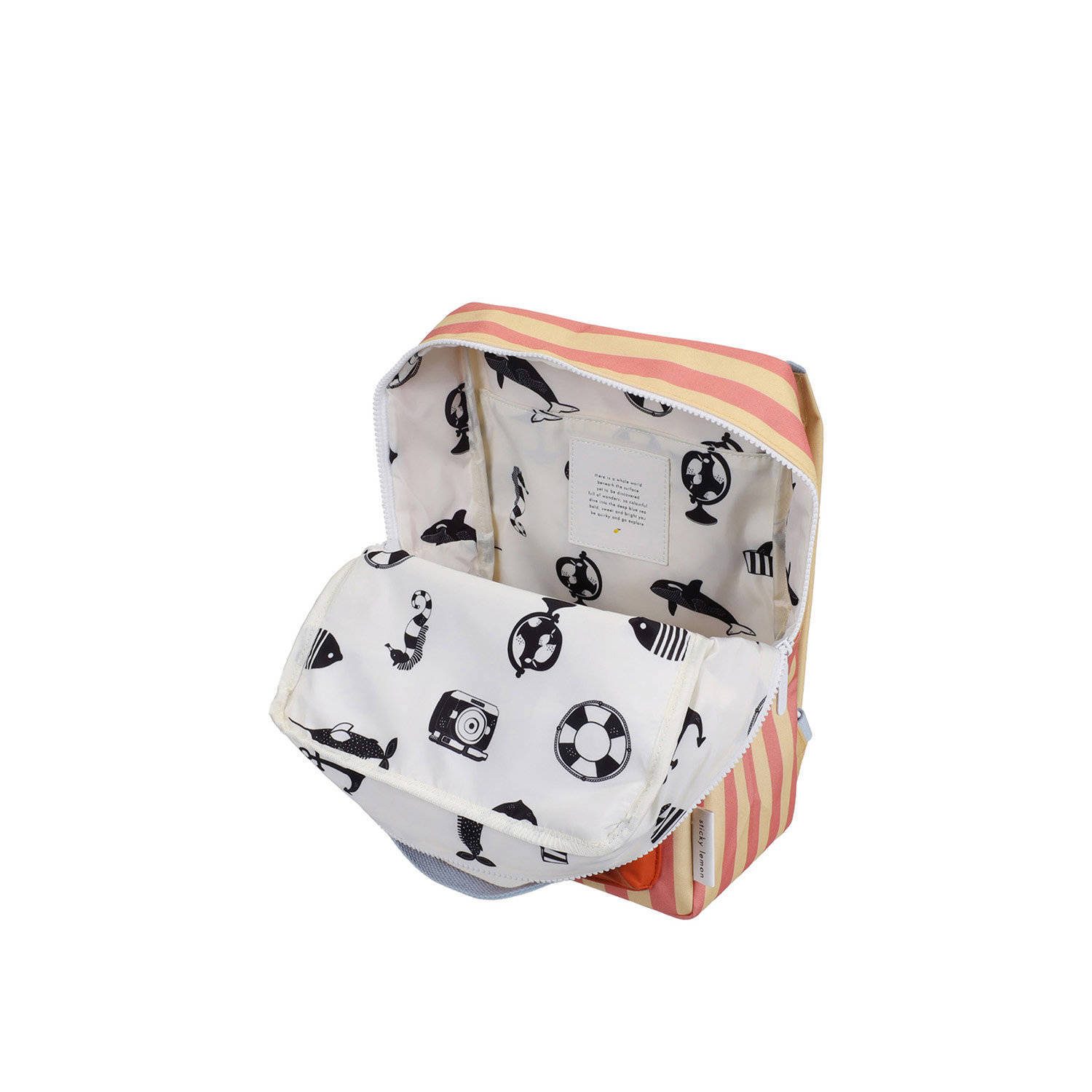 Sticky Lemon rugzak Medium Envelope Wonders met strepen multi