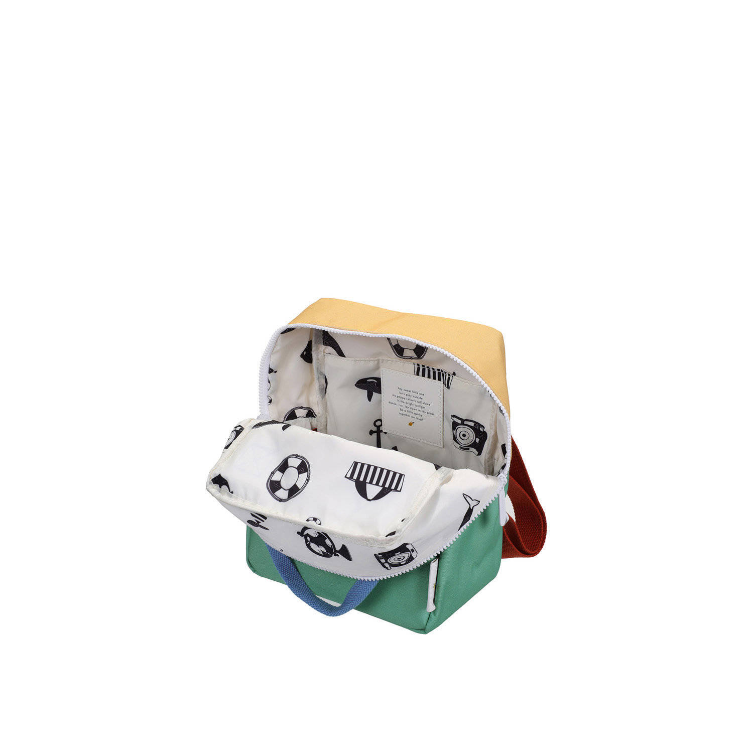 Sticky Lemon rugzak Small Colourblocking Wonders groen geel